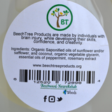 back label peppermint hand soap